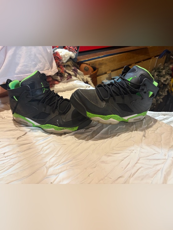 Jordan Other - Jordan Black with Neon Green Accent High-Top Sneakers